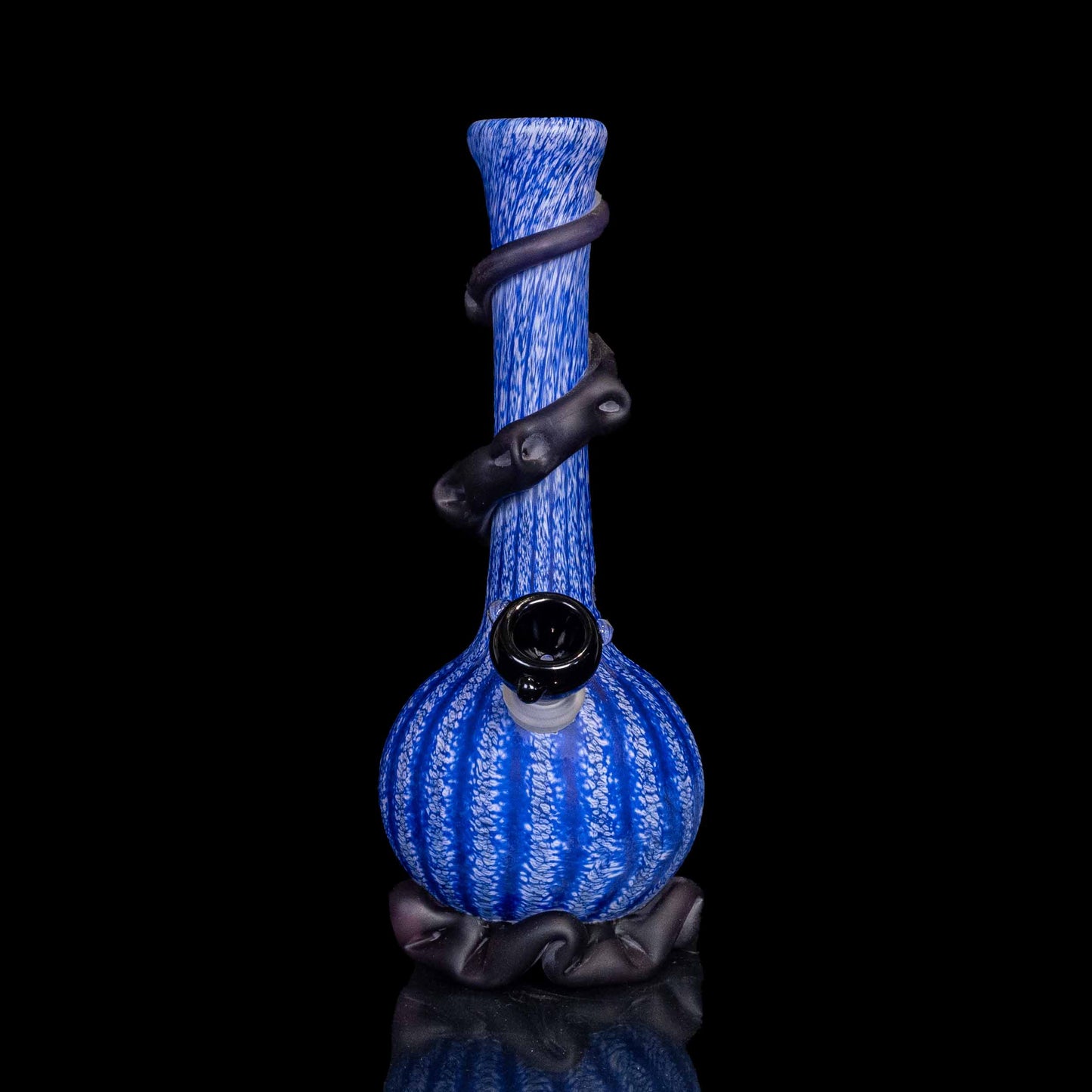Blue on Black - Sandblasted