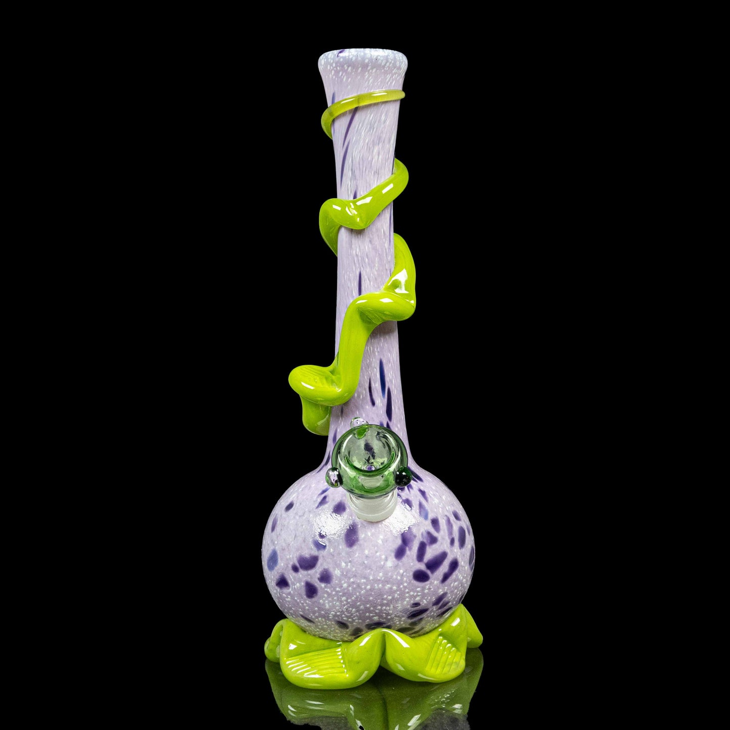 unique purple and lime green bong