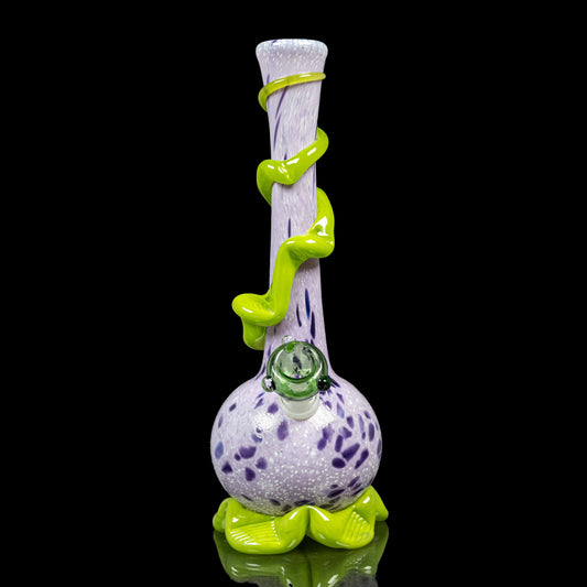unique purple and lime green bong