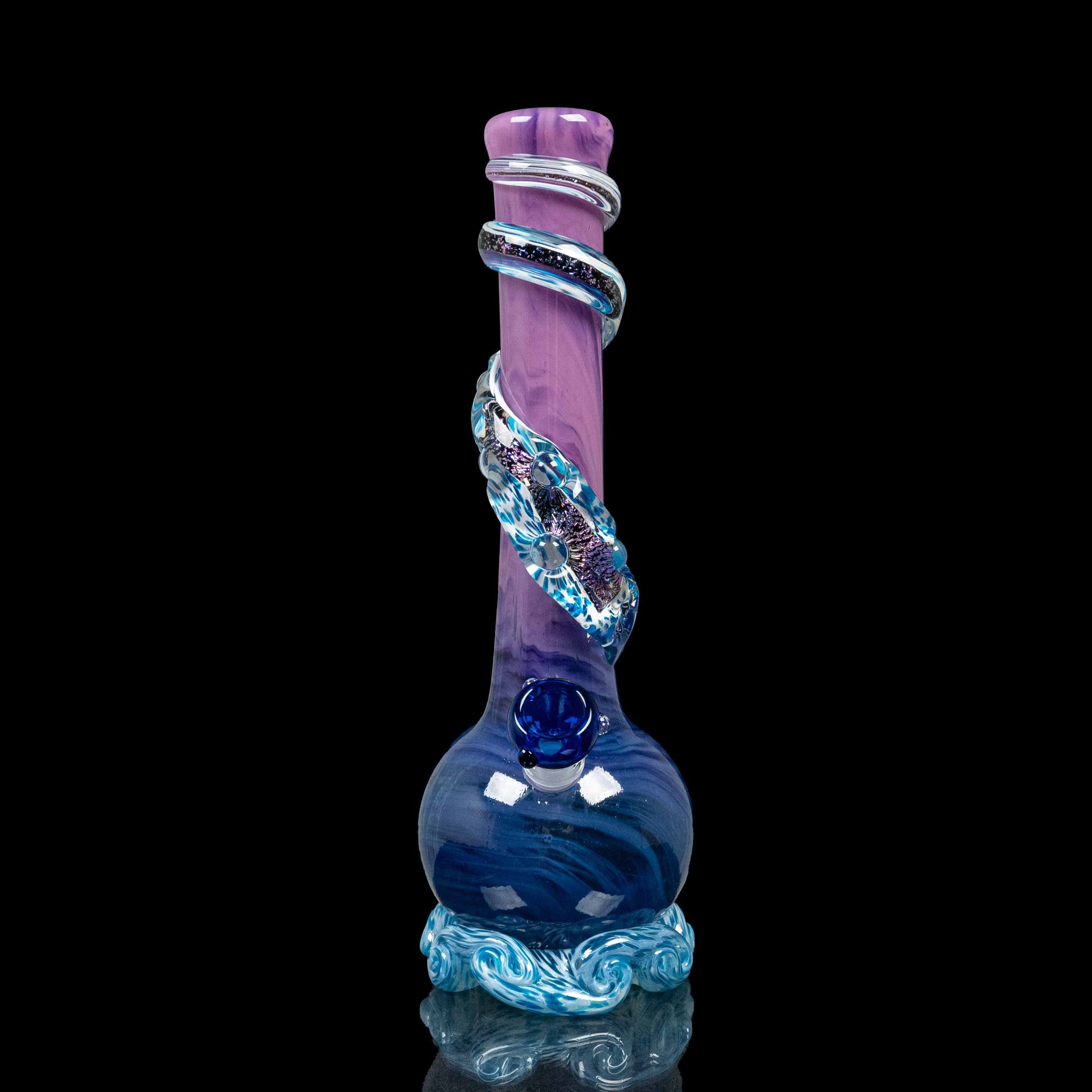 unique bong. purple and teal bong. perfect storm bong