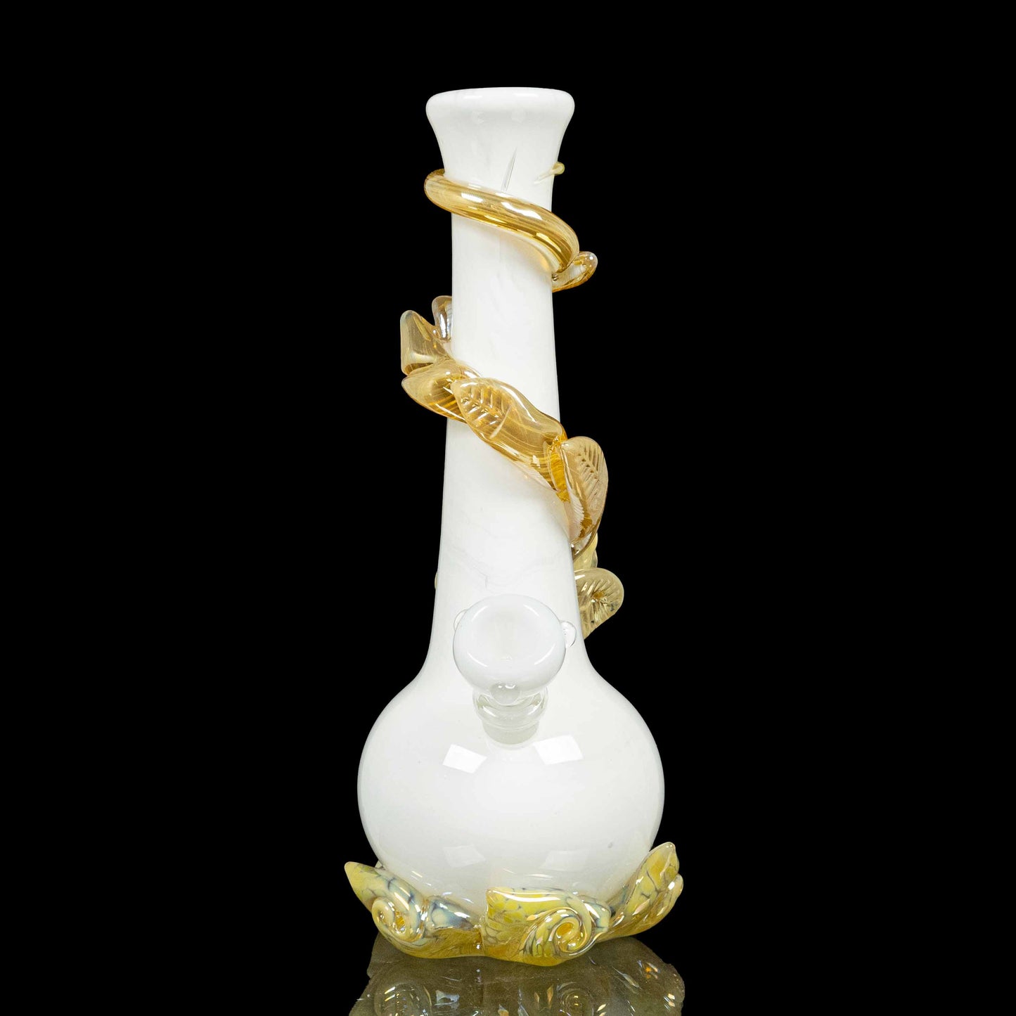 white and gold rose bong