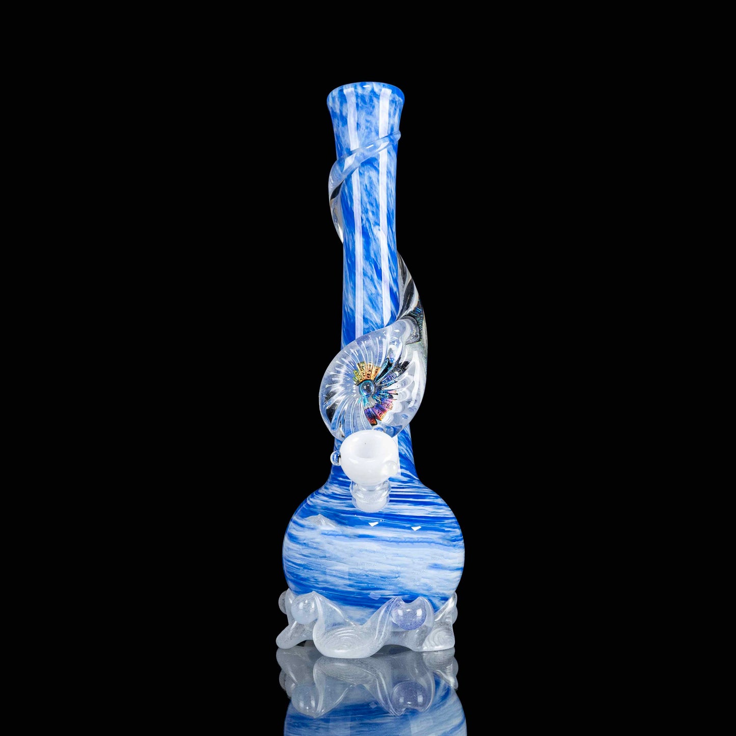 blue glow in the dark soft glass bong